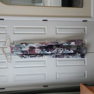 Charlotte Russe White Floral Halter High-Low Dress, Size Medium